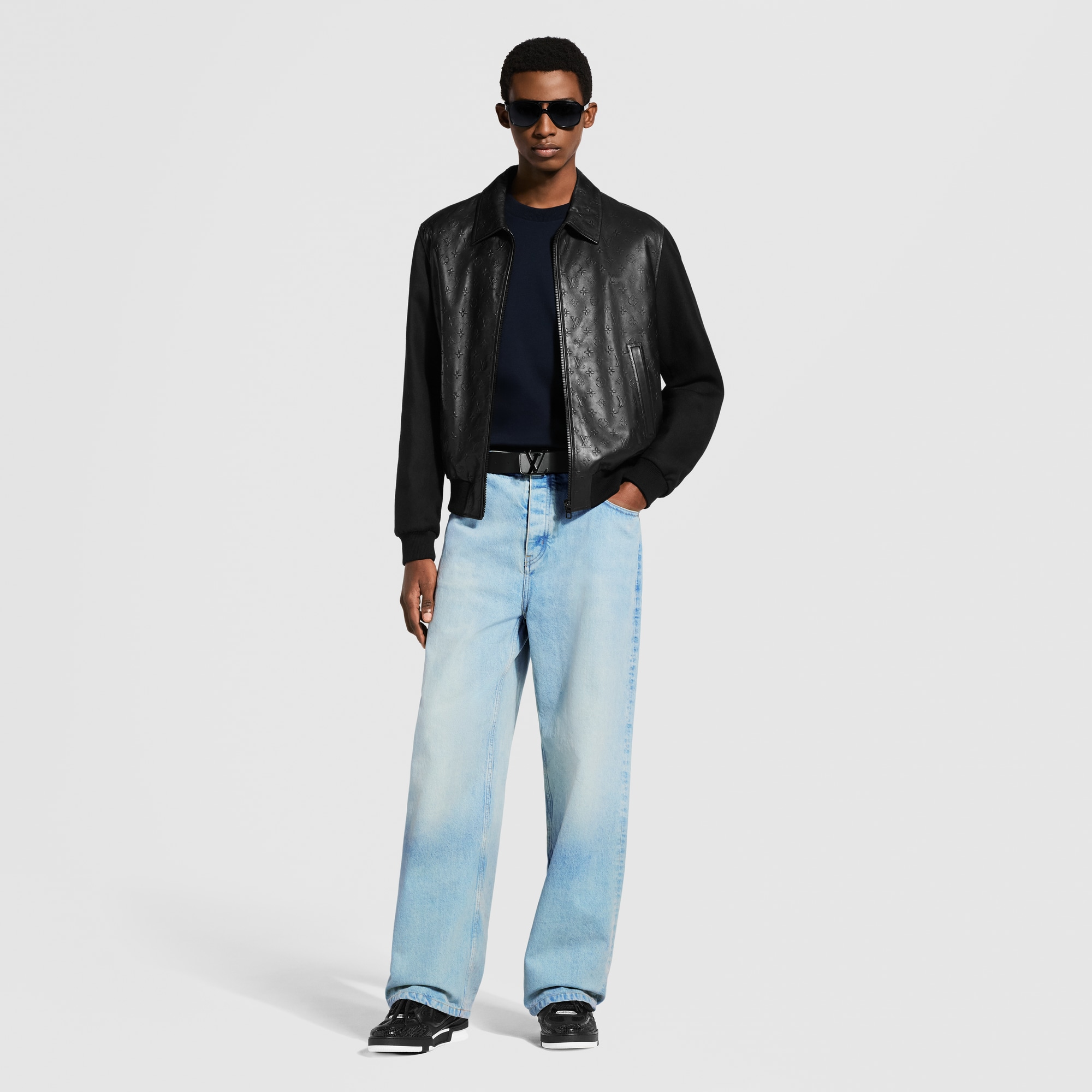 Debossed Monogram Mix Leather Blouson - New - For Men | LOUIS